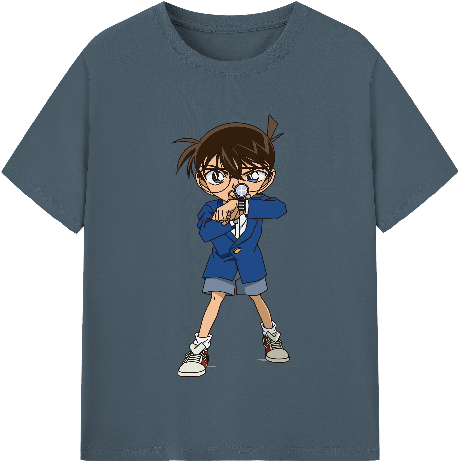 （画像用） 名探偵コナン 江戸川 コナン Detective Conan Conan Edogawa 綿100％半袖Tシャツ（フロントプリント）